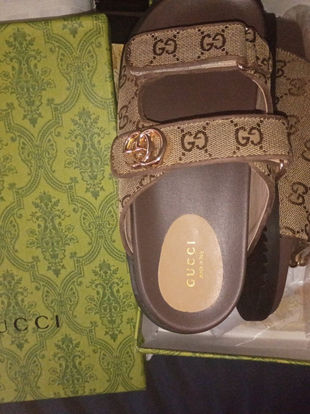 Gucci slides and ugg slides nib
